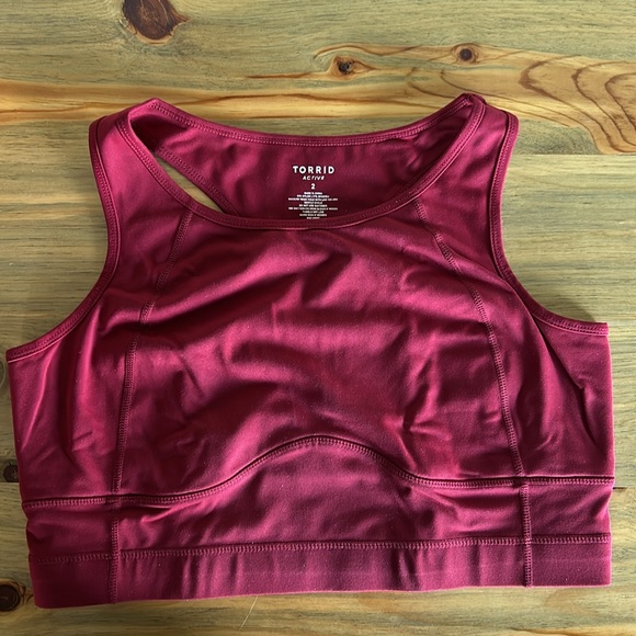 Torrid Low-Impact Wireless Longline Active Sports Bra - Red - Picture 3 of 5